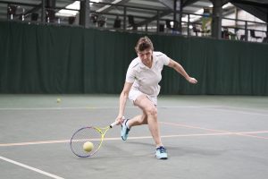 Woman playing tennis