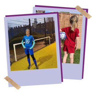 Emily and her daughter playing football together