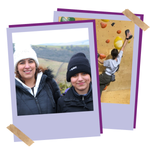 Khalisah and her mum Sadia on a hill walk