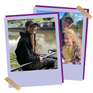 Mum and daughter fishing together