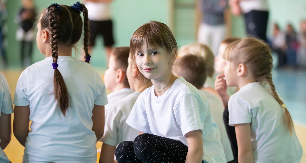 Girl in school PE