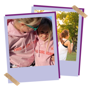 Mum and daughter running together